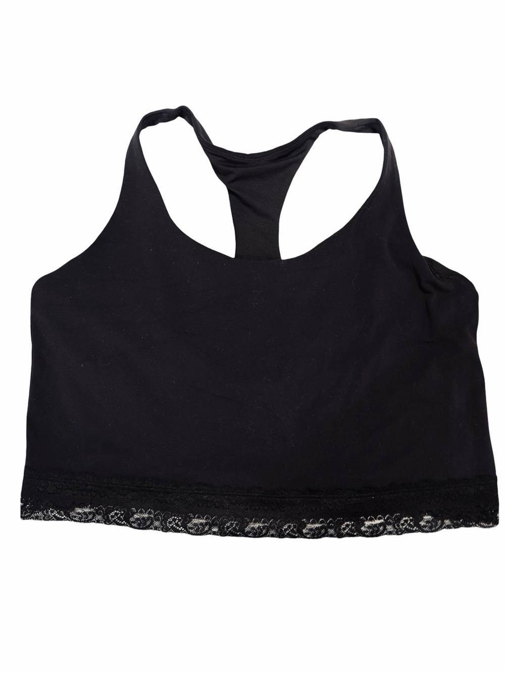 all in motion Black Lace-Trim Racerback Bralette